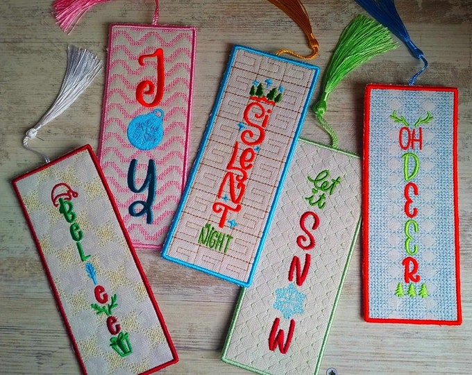 ITH Christmas Bookmarks Machine embroidery designs sets - Instant download file