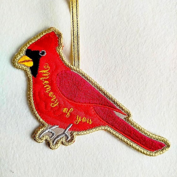 ITH Cardinal for the memory - Machine embroidery design - Instant download file