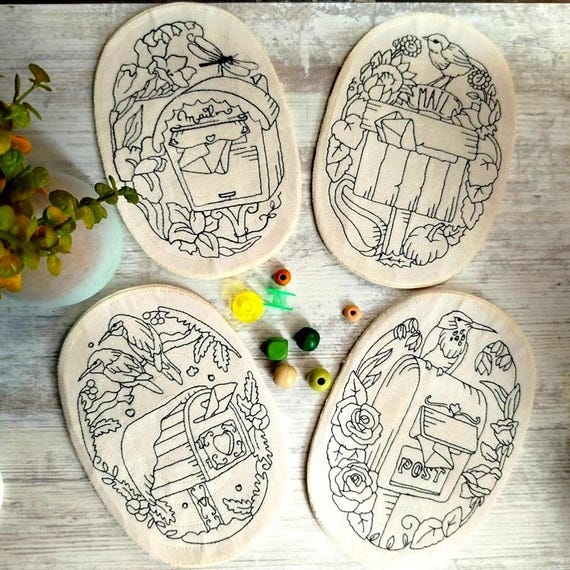 ITH Seasonal mailbox coasters Machine embroidery designs - Instant download files