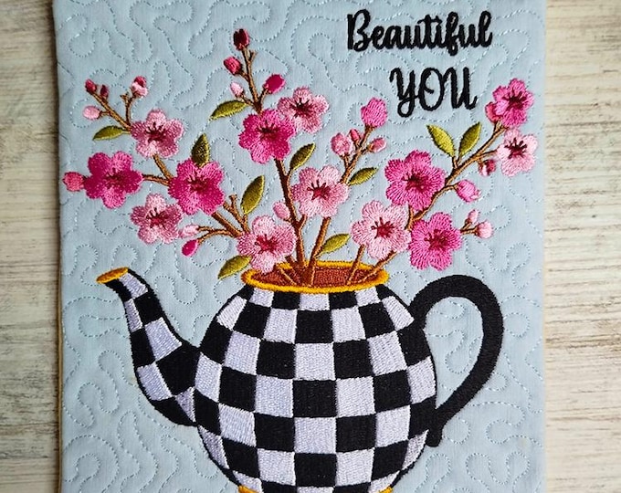 ith Beautiful you Mugrug with checks Machine embroidery design - Instant download file