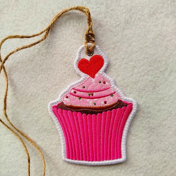 ITH Cupcake ornament Machine embroidery design - Instant download file