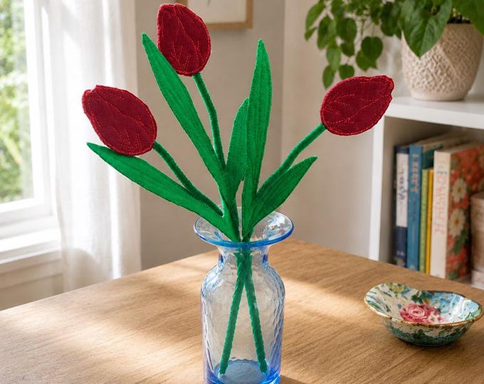 ITH Tulips Machine embroidery design - Instant download file