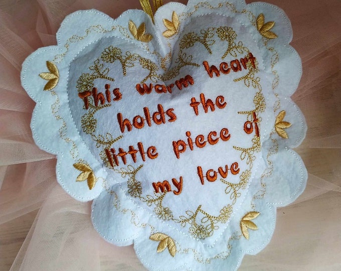 ITH My love heart Felt ornament Machine embroidery design - Instant download file