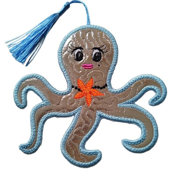 ITH Rosie the octopus bookmark - Machine embroidery design - Instant download file
