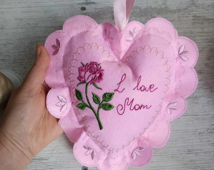 ITH Mom's heart Machine embroidery design - Instant download file