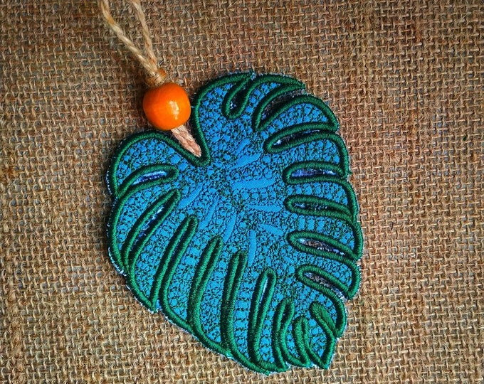 ITH Monstera little ornament Machine embroidery design - Instant download file
