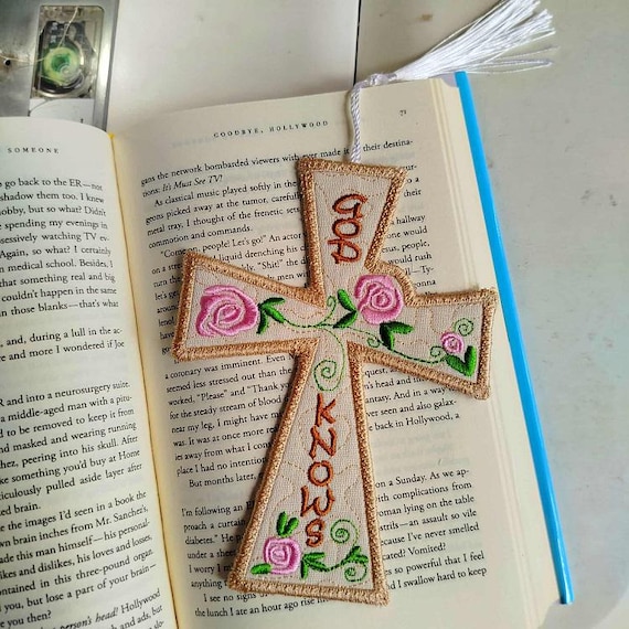 ITH God knows bookmark Machine embroidery design - Instant download file