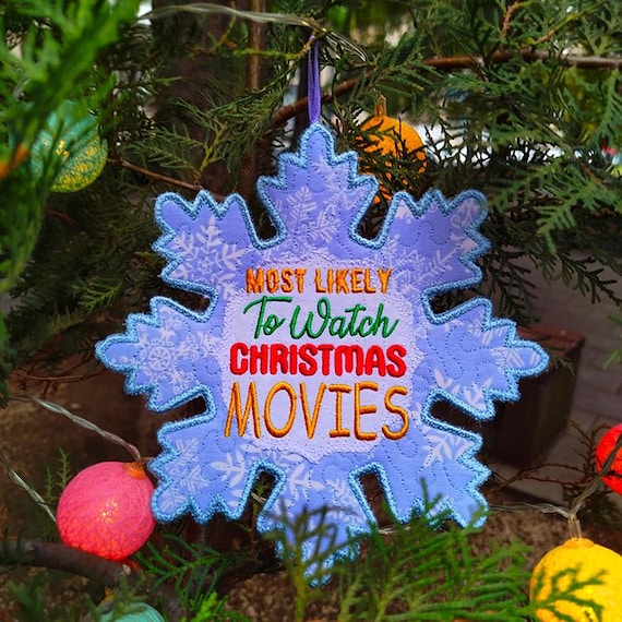 ITH Christmas movies huge snowflake Machine embroidery design - Instant download file