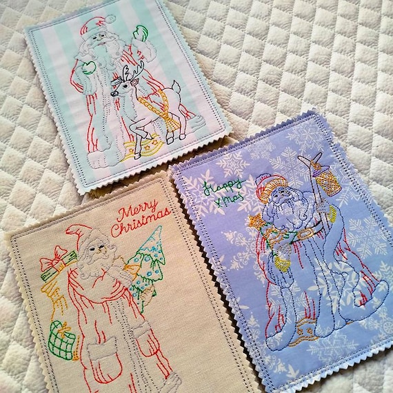 ITH Nicholas stitched cards - Machine embroidery designs - Instant download files