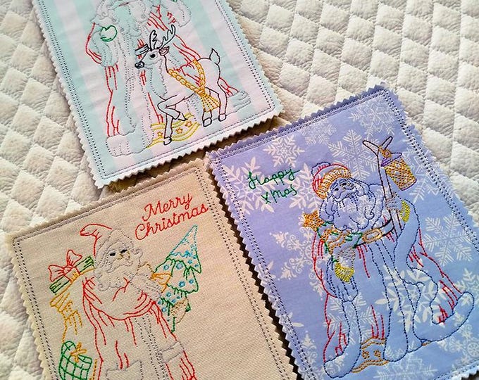 ITH Nicholas stitched cards - Machine embroidery designs - Instant download files