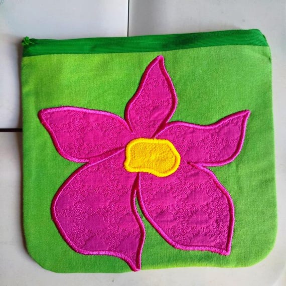 ITH huge applique floral purse Machine embroidery design - Instant download file