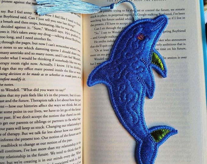 ITH Dolphin bookmark Machine embroidery design - Instant download file