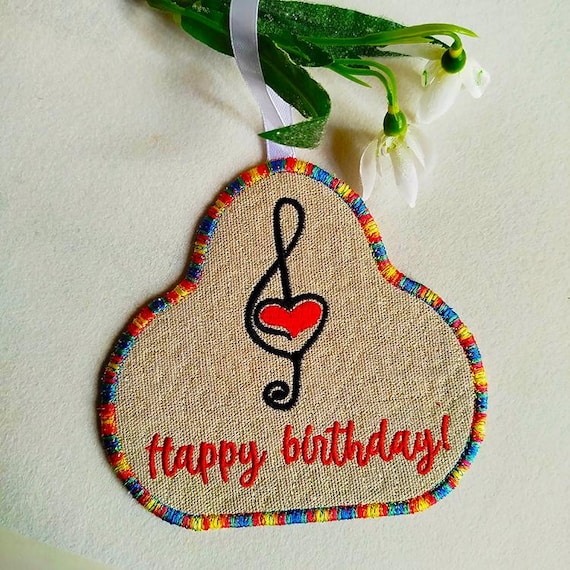 ITH Happy birthday ornament Machine embroidery design - Instant download file