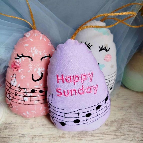 ITH Musical Eggs Machine embroidery design - Instant download files