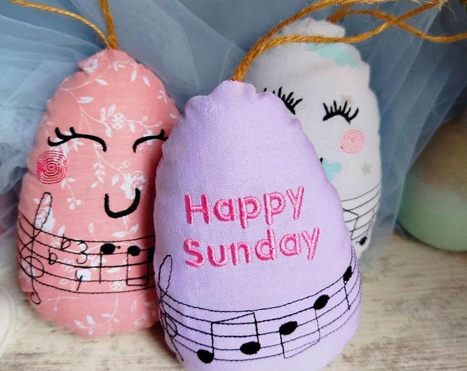 ITH Musical Eggs Machine embroidery design - Instant download files