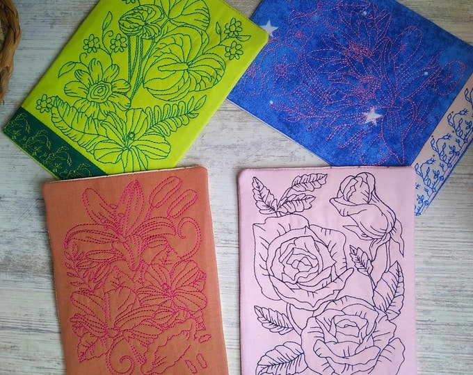 ITH Floral mugrugs Machine embroidery designs set - Instant download files