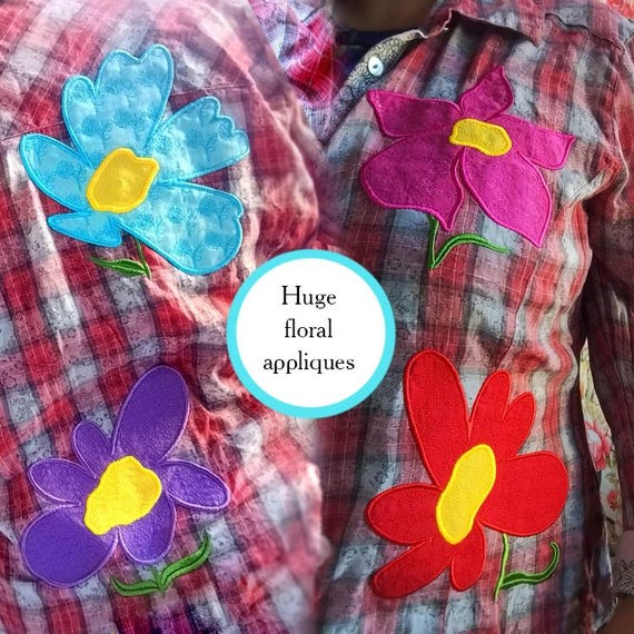 Huge Floral Appliques Machine embroidery designs - Instant download files