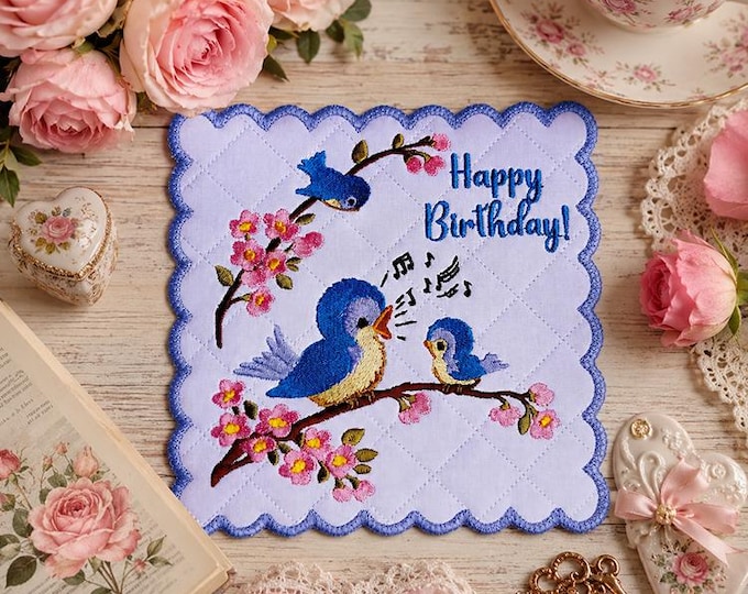 ITH Happy birthday Sweet Card Machine embroidery design - Instant download file
