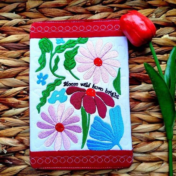 ITH Bloom wild mugrug Machine embroidery design - Instant download file