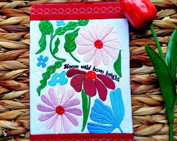 ITH Bloom wild mugrug Machine embroidery design - Instant download file