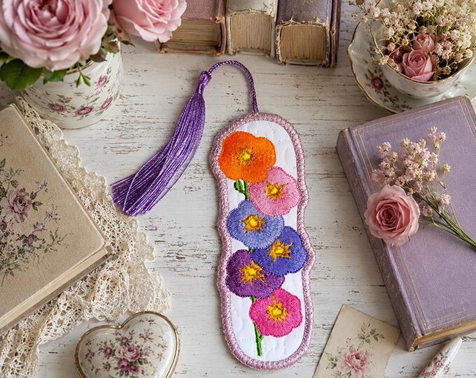 ITH Miss Flo bookmark Machine embroidery design - Instant download file