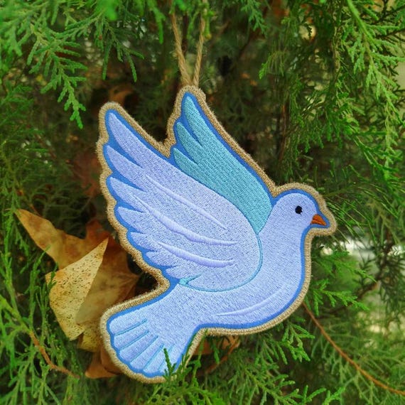 ITH Sweet Dove ornament Machine embroidery design - Instant download file