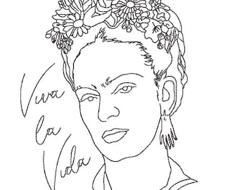Diseño de bordado a máquina "Viva la Vida Frida" - Archivo de descarga instantánea