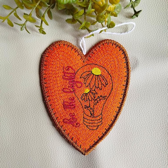 ITH Be the light heart Machine embroidery design - Instant download file