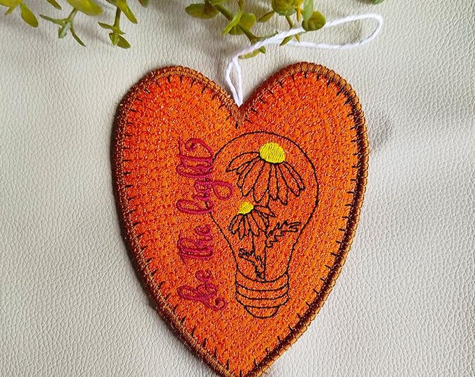 ITH Be the light heart Machine embroidery design - Instant download file