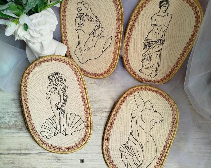 ITH Art in coasters Machine embroidery design - Instant download file