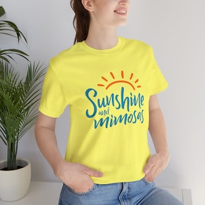 Mimosas-Shirt | Sonnenschein und Mimosen Shirt | Tag Trinkt Shirt | Mimosa Grafik T-Shirts | Mimosa Shirts | Sommer Trink-Shirts