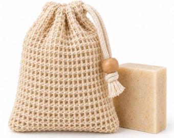 Natural Sisal Soap Saver Bag Exfoliating Soap Pouch Eco Friendly Bath Shower Accessory