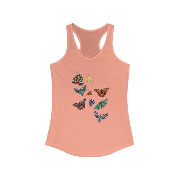 Butterflies Women's Ideal Racerback Tank for Nature Lovers, Cottage Core, Dark Academia, Goth Girlies