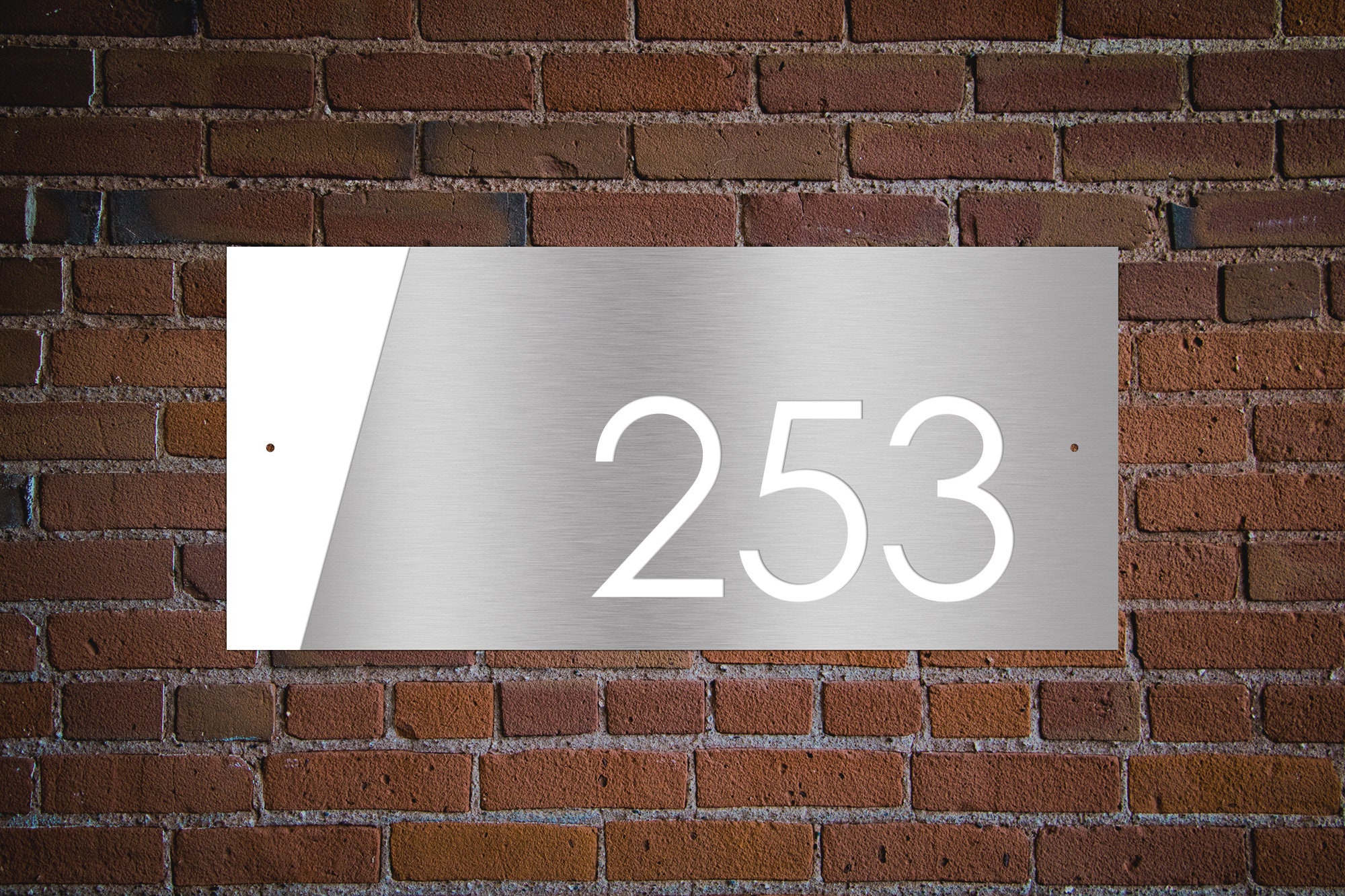 Modern Metal House Number Plaque Dual Color Address Sign Etsy