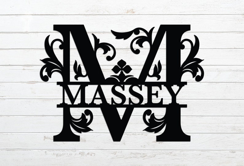 Split Regal Monogram with Name Wall Art Aluminum | Etsy