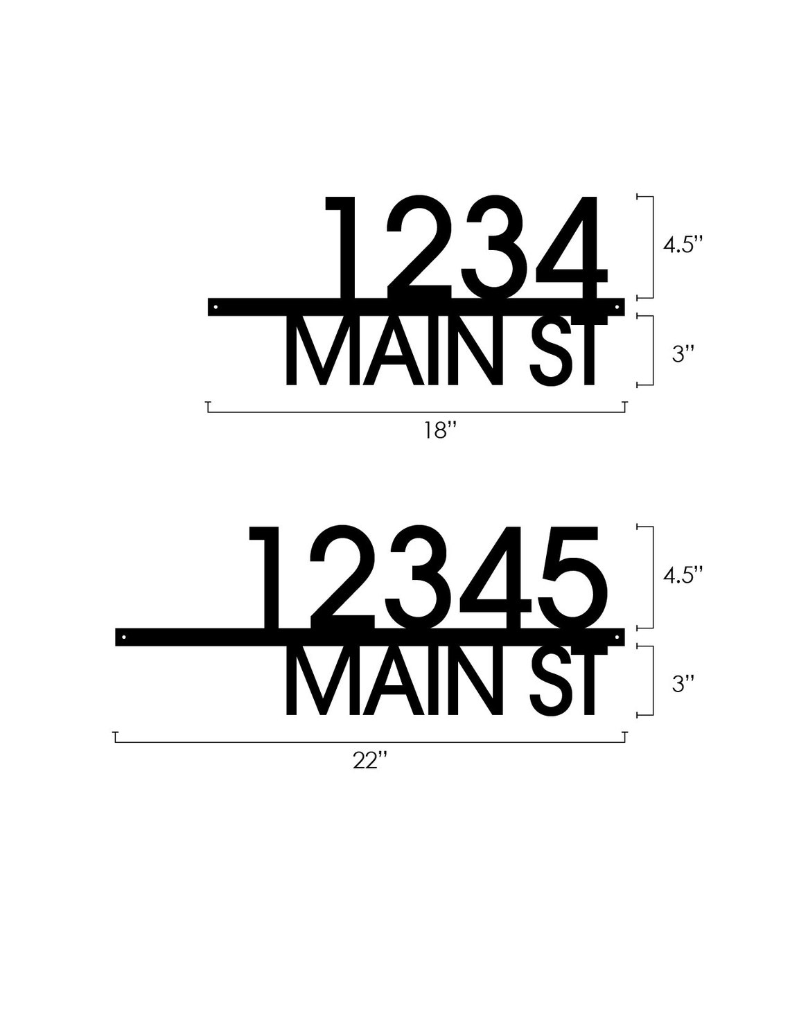 Modern Metal House Number Plaque With Street Name Sign Etsy