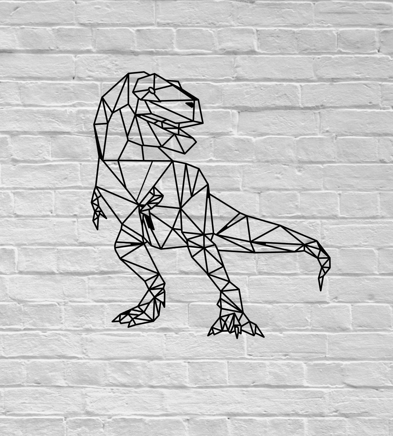 Geometric Dinosaur Metal Wall Art Modern Nursery Decoration Etsy Nederland