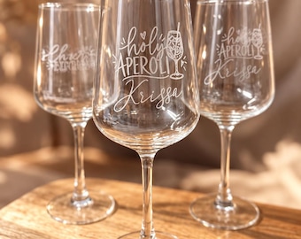 Copas personalizadas con grabado | Copa de vino con nombre | Regalo para mujer | Copa de aperitivo | Regalo de cumpleaños | Noche de chicas | Aperol
