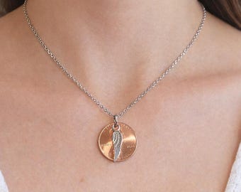 Penny from Heaven necklace, Pennies from Heaven jewelry, Sympathy gift, Funeral gift, Memorial necklace, Memorial gift, Real Penny jewelry
