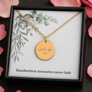 Handwriting necklace, Custom signature necklace, Custom necklace, Actual handwriting, Handwriting jewelry, Gift for her, Memorial jewelry