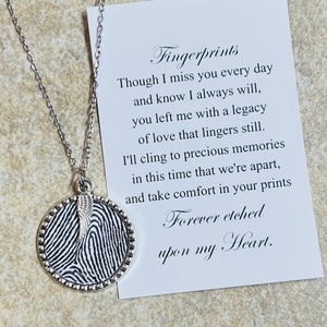 Fingerprint Necklace • Thumbprint Necklace • Loss of loved one • Memorial jewelry