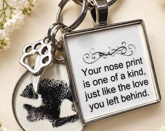 Colgantes conmemorativos personalizados con la huella de la nariz de perro o gato, llavero con la huella de la nariz, regalo personalizado de condolencia por la pérdida de una mascota, recuerdo personalizado con la huella de la nariz de la mascota