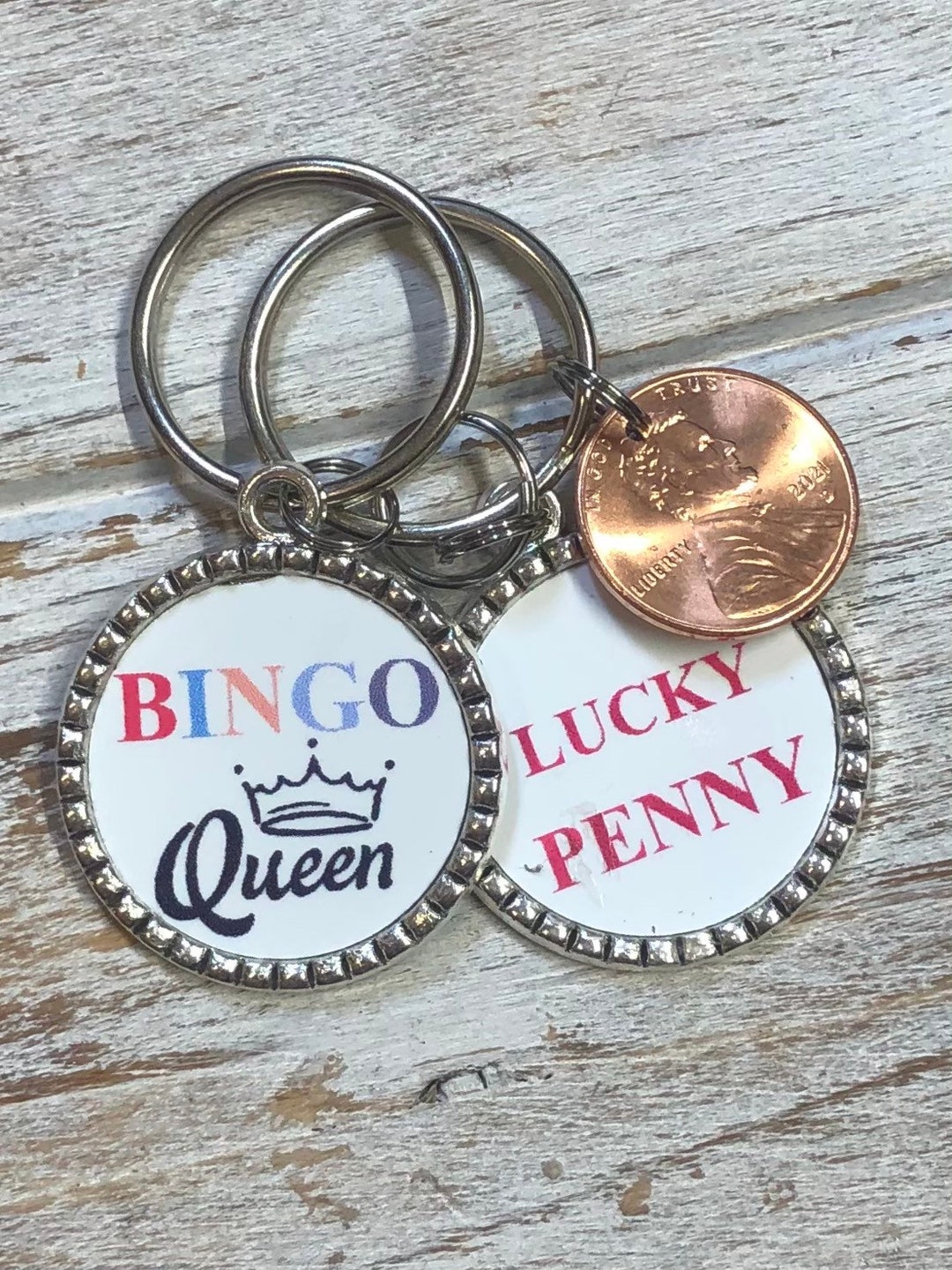 Bingo Keychain Bingo Player Gift Lucky Penny Bingo Key Etsy