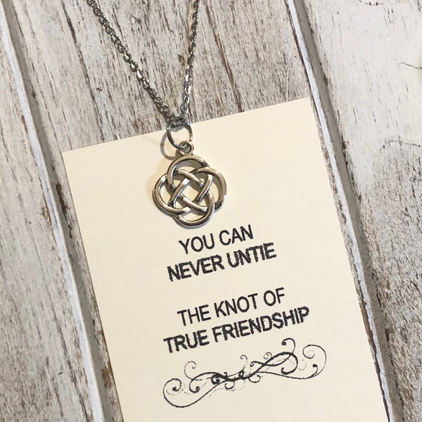 Friendship necklace • Friendship Celtic Knot Necklace • You can never untie the knot of true friendship • Friendship gift • Friend, BFF gift