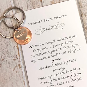 Loss of Mom • Loss of mother memorial • Penny from Heaven • Pennies from Heaven • Penny memorial Keychain • In loving memory of mother
