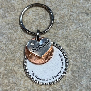 Loss of Husband • Husband memorial • Widow gift • Penny from Heaven • Pennies from Heaven keychain • Memorial keychain • Memorial gifts