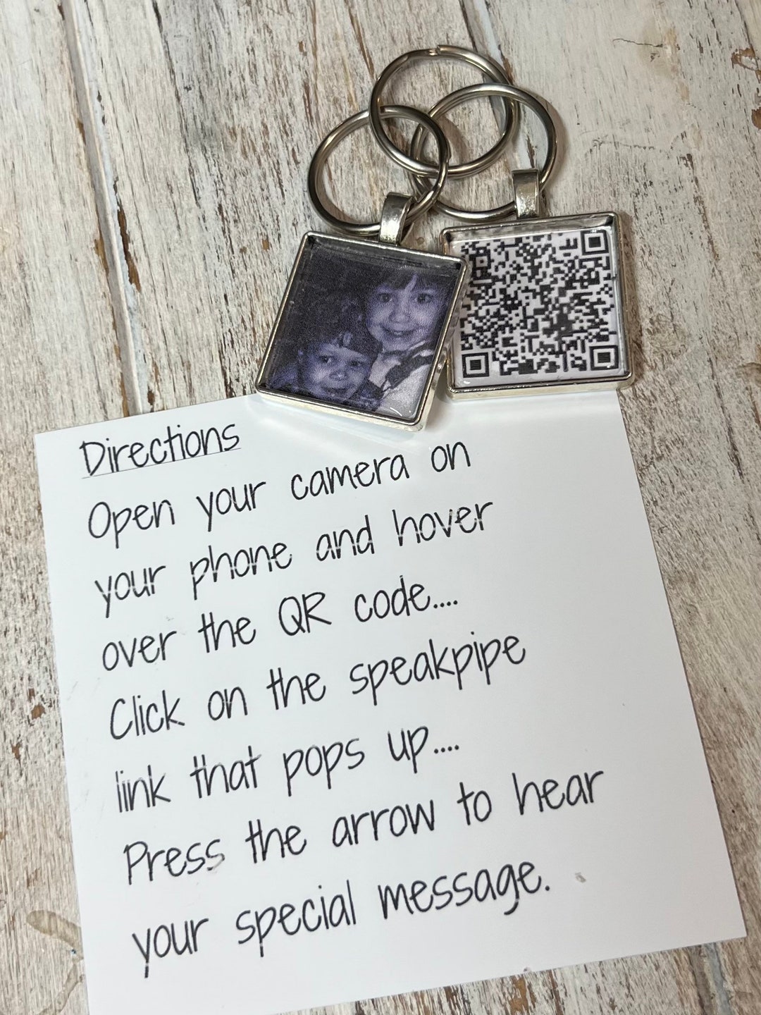 Voice Recording QR Code Keychain Audio Gift Voice Recorded Keychain