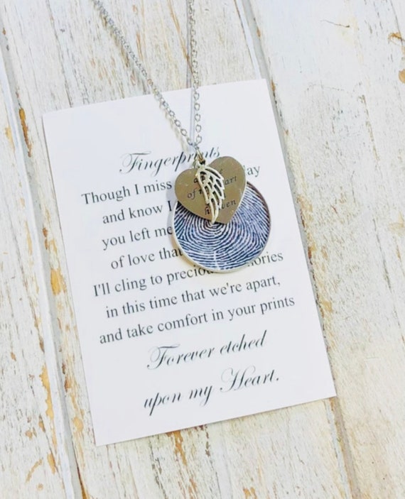 Fingerprint Necklace Thumbprint Necklace Actual Fingerprint