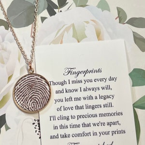 Memorial jewelry • Fingerprint jewelry • Rose Gold • Memorial Necklace • Loss of loved one memorial thumbprint •