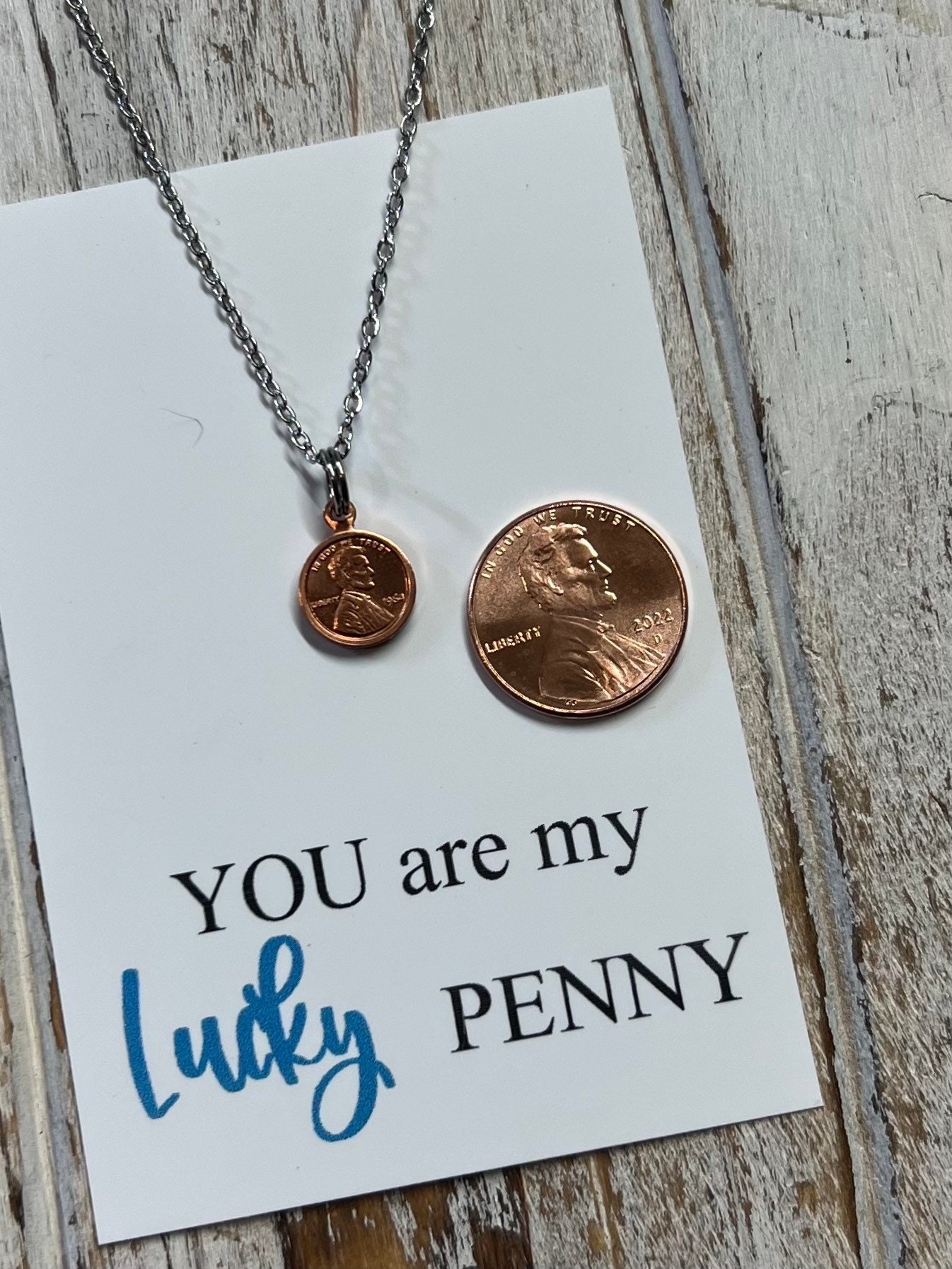 Lucky Penny Necklace You Are My Lucky Penny Good Luck Necklace